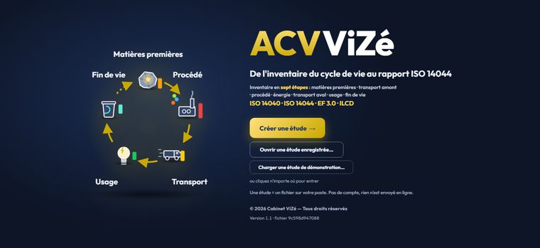 Page d'accueil de l'application ACV ViZé du Cabinet ViZé