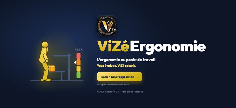 Page d'accueil de l'application ViZé Ergonomie du Cabinet ViZé