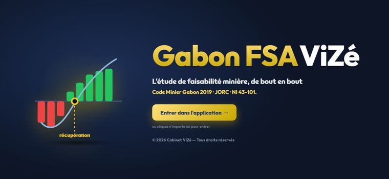 Page d'accueil de l'application Gabon FSA ViZé du Cabinet ViZé
