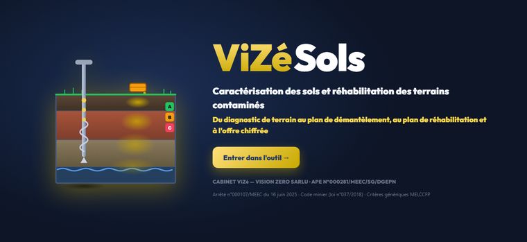 Page d'accueil de l'application ViZé Sols du Cabinet ViZé